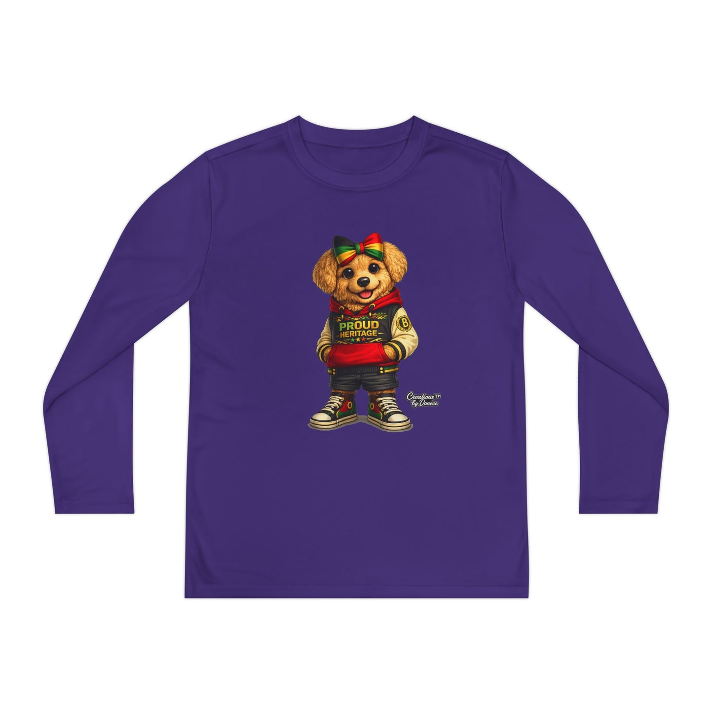 Youth Bear Varsity Long Sleeve Tee — 'Proud Brother' Graphic