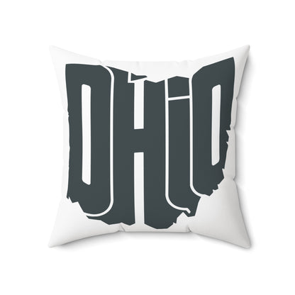 Ohio State Outline Pillow — Bold Graphic "OHIO" Decorative Throw Pillow