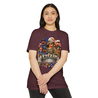Veterans Tribute T-Shirt – Patriotic Eagle & Service Emblems