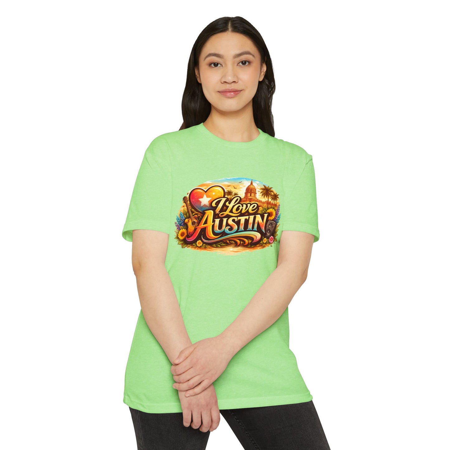 I Love Austin Graphic T-Shirt — Vintage Texas Cityscape Tee