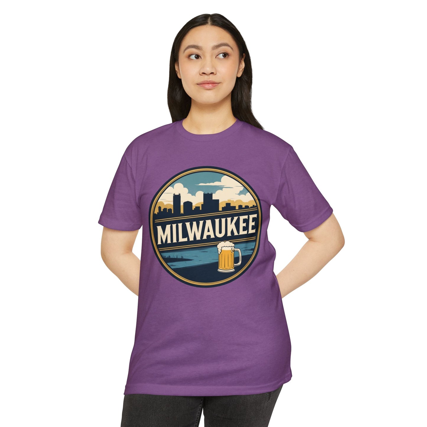 Milwaukee Skyline Beer Badge T-Shirt