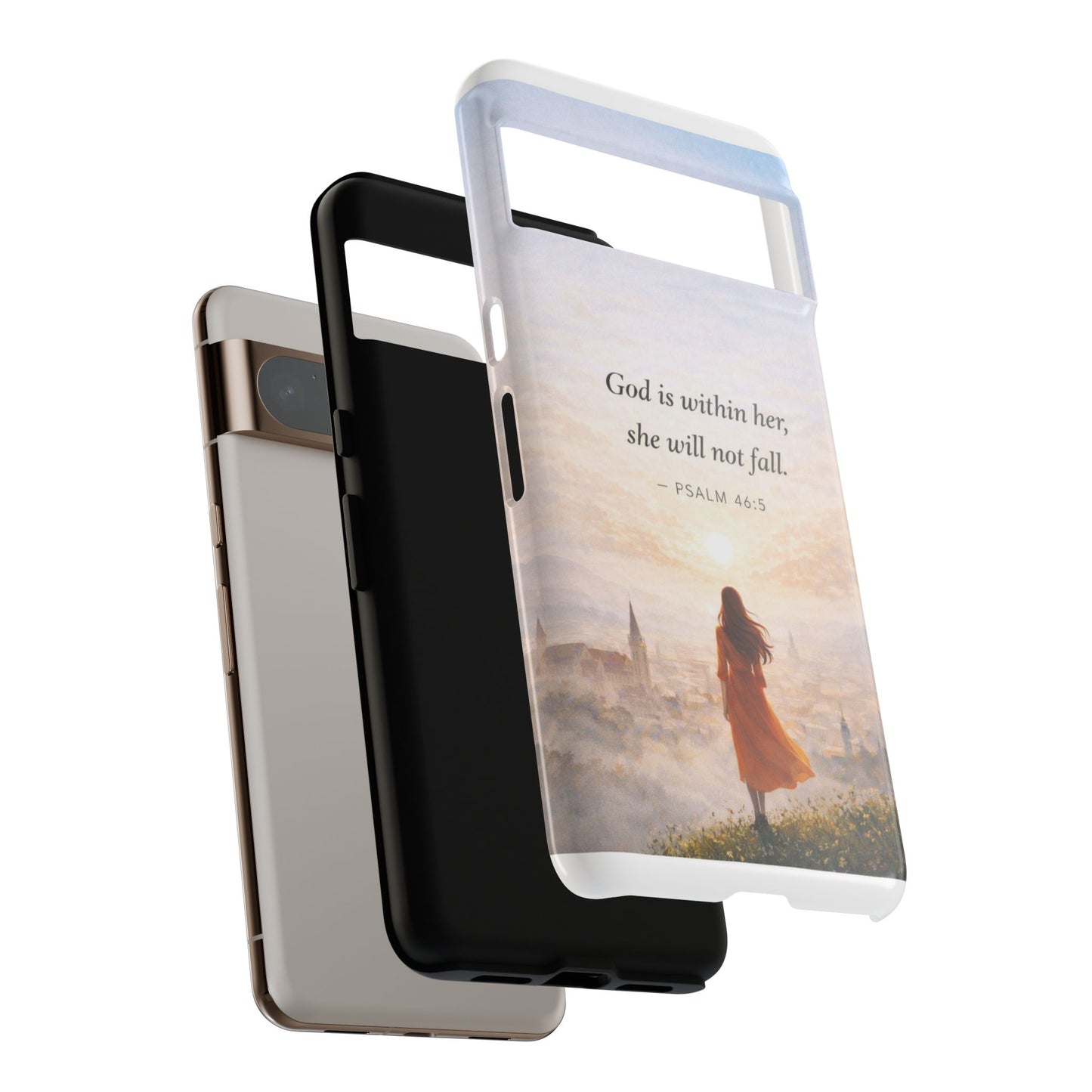 Inspirational Psalm 46:5 Phone Case — 'God is within her, she will not fall' Christian Phone Cover