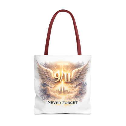 9/11 Memorial Tote Bag – 'Never Forget' Angel Wings Tribute