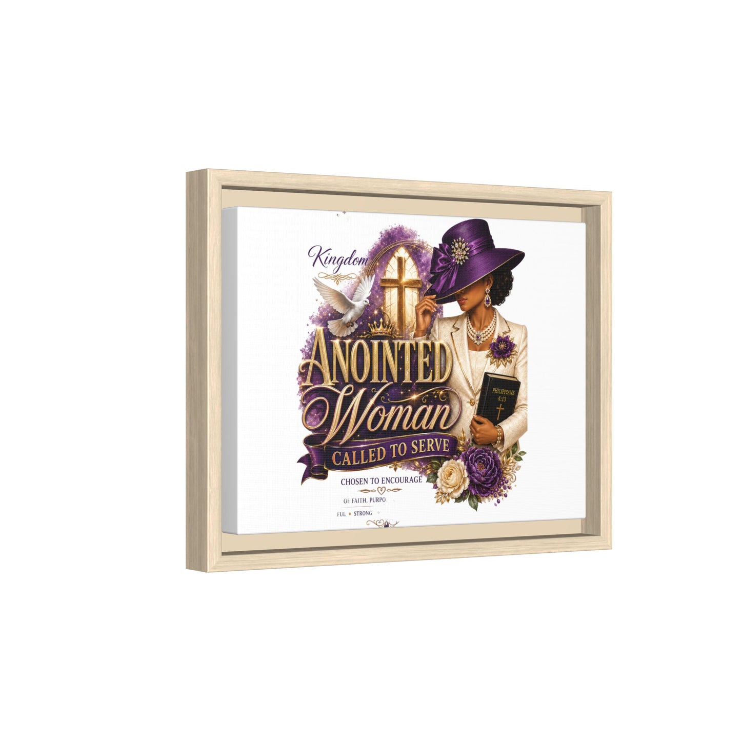 Framed Canvas Print — "Anointed Woman Called to Serve" Christian Wall Art