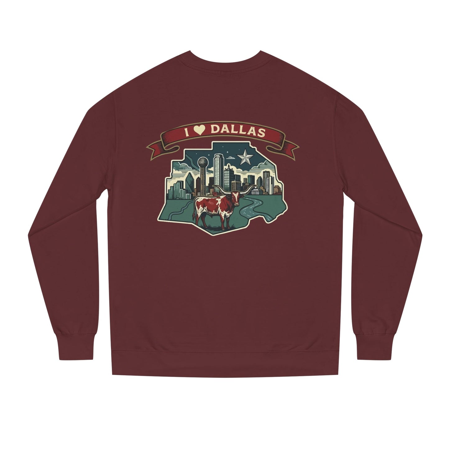 I  Dallas Skyline Sweatshirt — Vintage Texas Cityscape Crewneck