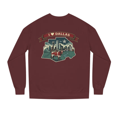 I  Dallas Skyline Sweatshirt — Vintage Texas Cityscape Crewneck