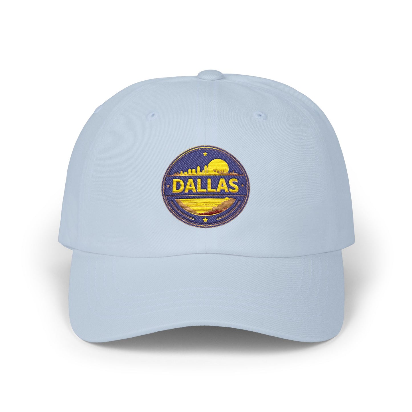 Dallas Crest Dad Cap — Embroidered Vintage City Patch Hat