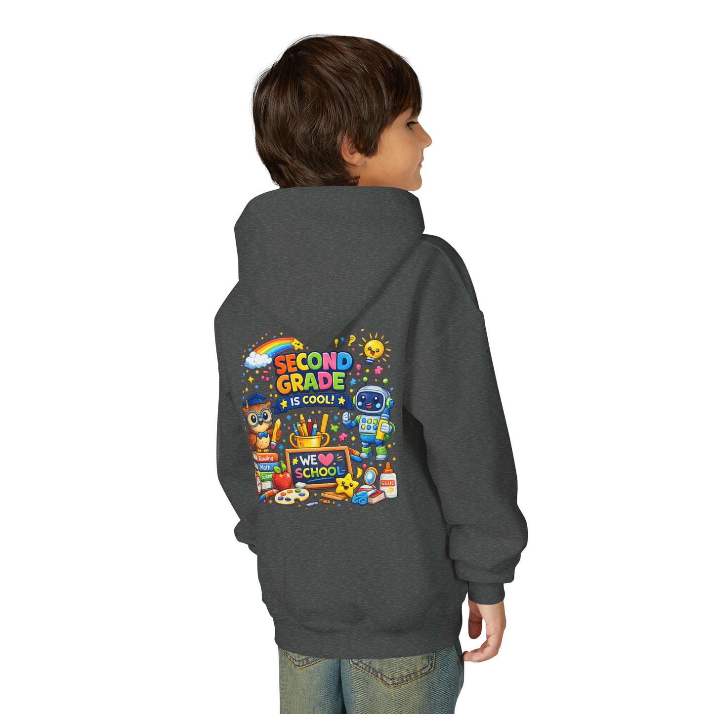 Second Grade Hoodie — 'Second Grade Is Cool' Kids Back-to-School Sweatshirt
