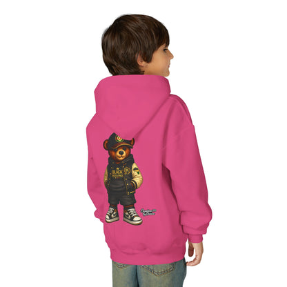 Youth Teddy Bear Hoodie — Cool Streetwear Bear Graphic Sweatshirt