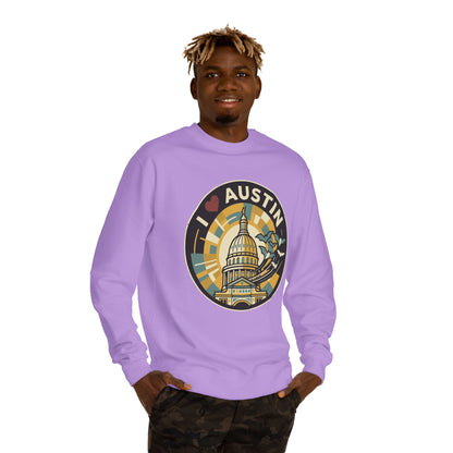 I  Austin Crewneck Sweatshirt — Austin Capitol Retro Graphic