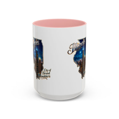 Illinois Skyline Accent Coffee Mug – City of Broad Shoulders Chicago Design (11/15oz)