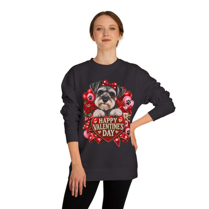 Valentine's Day Dog Sweatshirt — Cute Schnauzer "Happy Valentine's Day" Crewneck