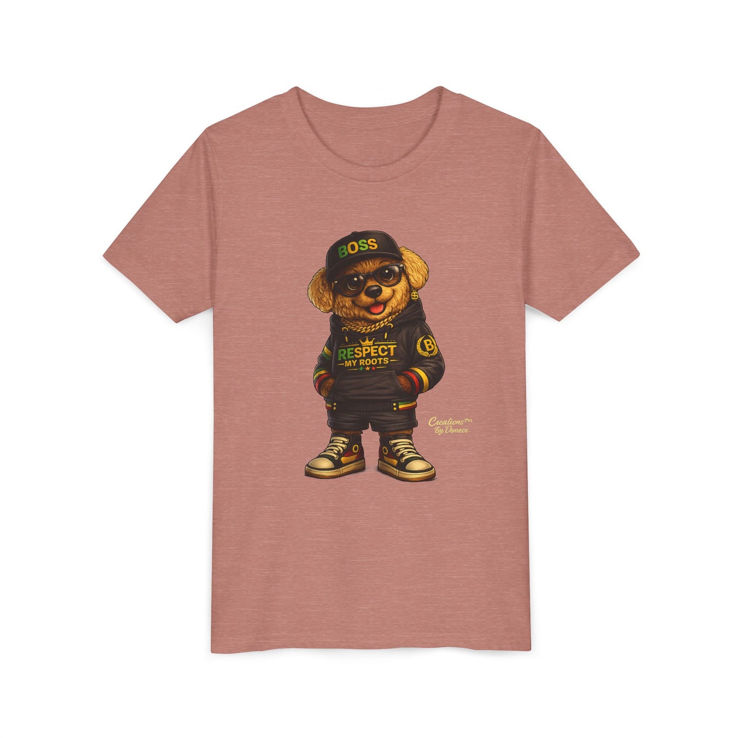 Kids Graphic Tee - 'Respect the Hustle' Teddy Bear Streetwear