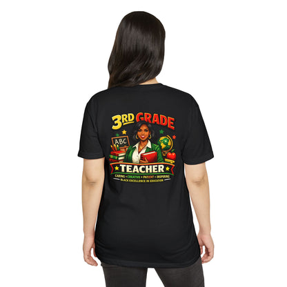 3rd Grade Teacher T‑Shirt – Black Excellence in Education Design