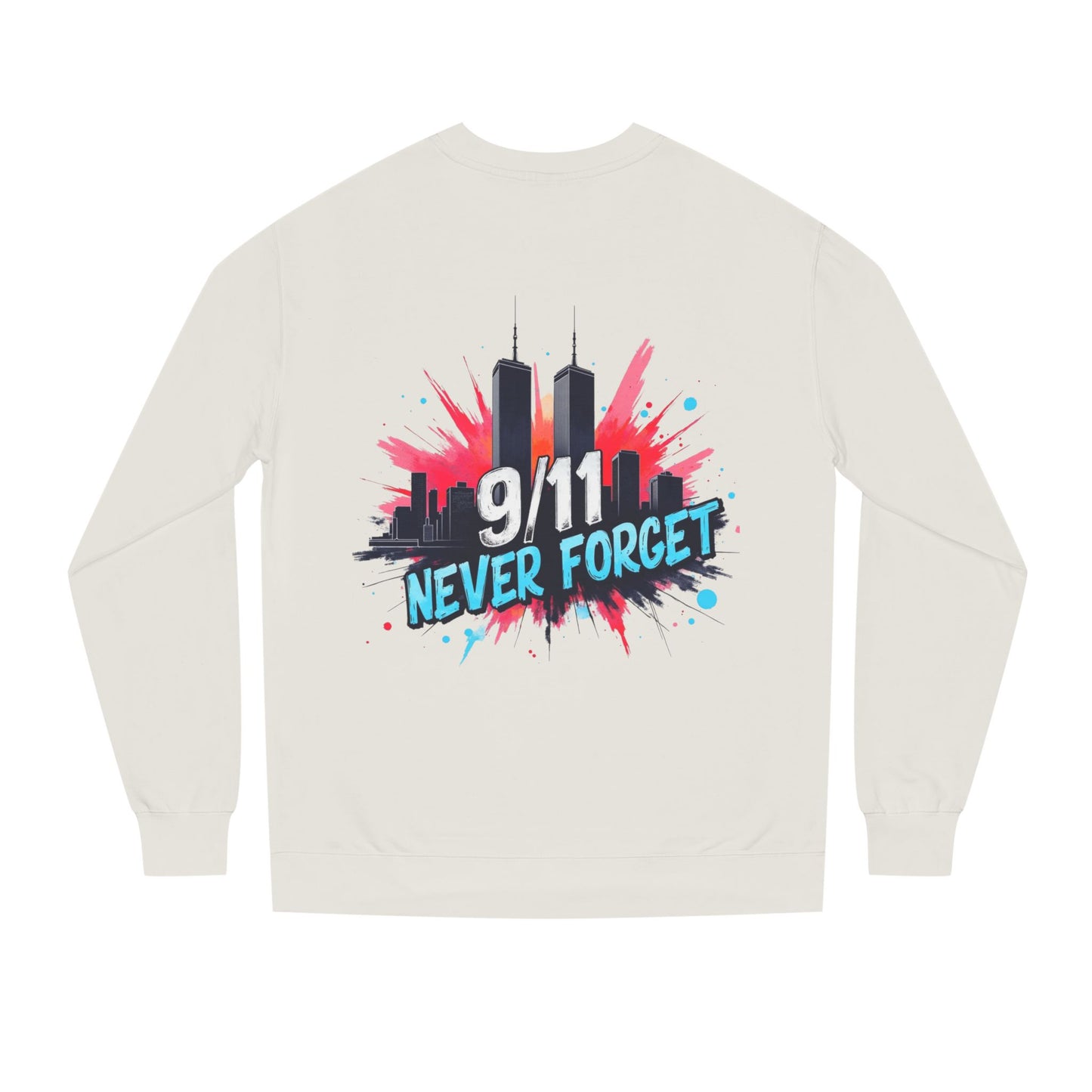 9/11 Never Forget Sweatshirt - Tribute Crewneck with Twin Towers Graphic