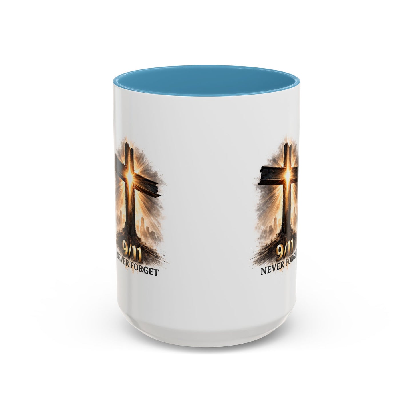 9/11 Never Forget Coffee Mug — Religious Memorial Accent Mug