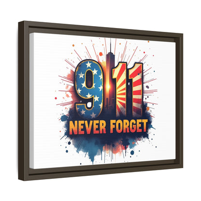 Framed Canvas Wall Art — “9·11 Never Forget” Memorial Print