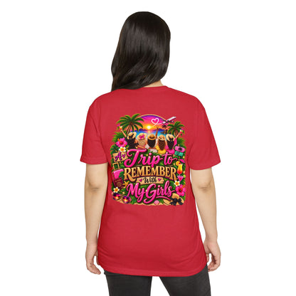 T-Shirt — 'A Trip to Remember With My Girls' Tropical Bachelorette/Besties Tee