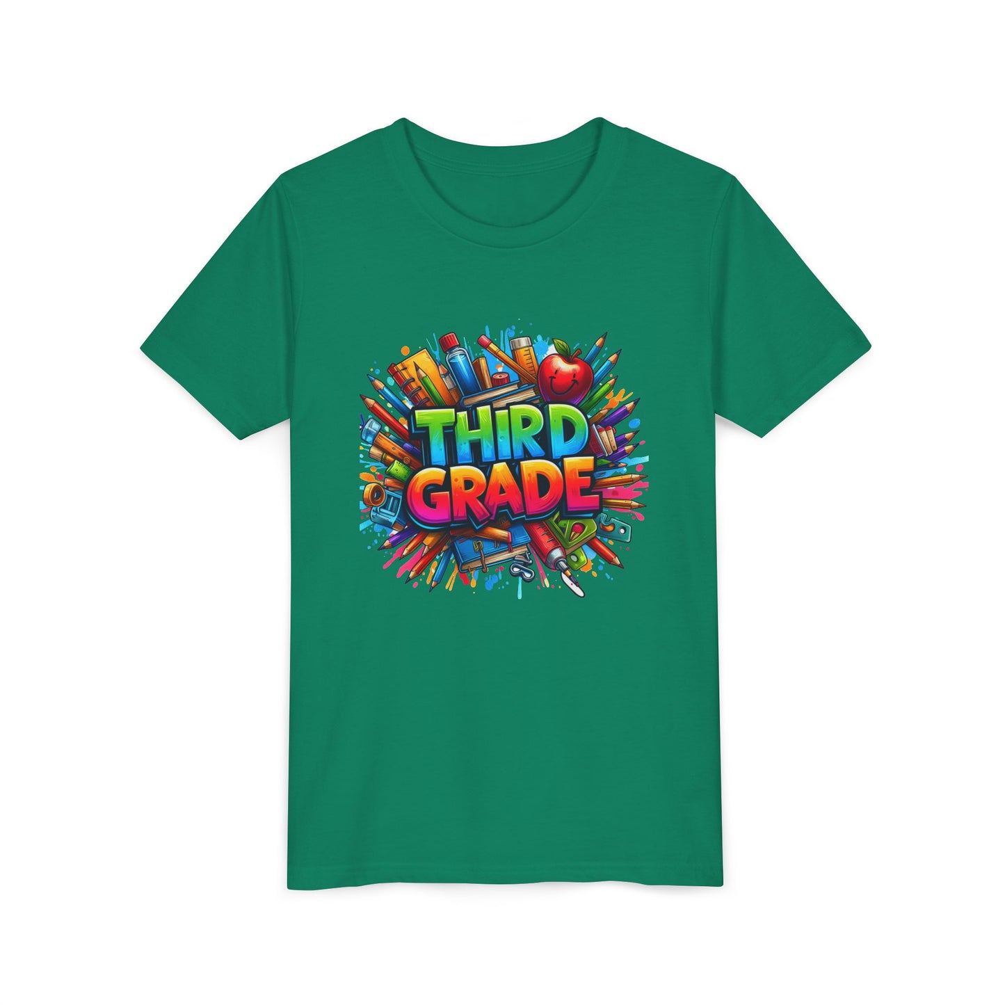 Third Grade Kids' T-Shirt – Colorful School Supplies Back-to-School Tee