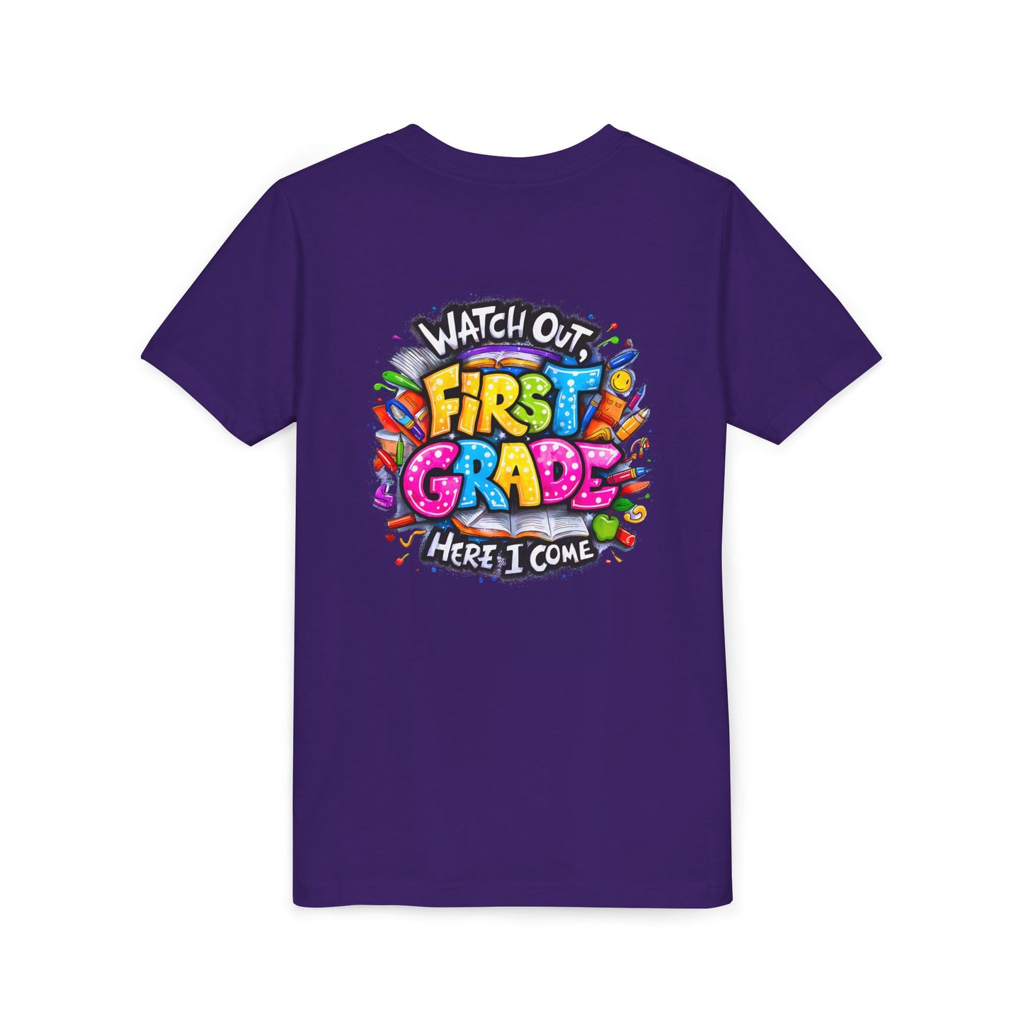 First Grade T-Shirt - "Watch Out First Grade Here I Come" Back-to-School Youth Tee