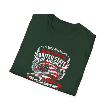 I Pledge Allegiance To the Flag of the of America The Reporlic for Which It Stands One Nation Under God Indivisible  With Liberty and Justice for All T-Shirt