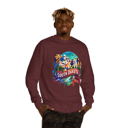 South Dakota Mount Rushmore Sweatshirt - Colorful State Pride Crewneck