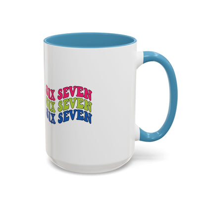 Six Seven Retro Accent Coffee Mug — Colorful 11/15oz Ceramic Tea Cup