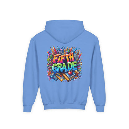 Fifth Grade Kids Hoodie - Colorful School Supplies Back-to-School Sweatshirt