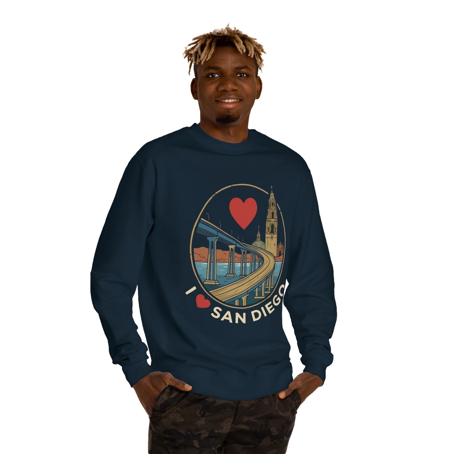 I Heart San Diego Sweatshirt — Balboa Park & Coronado Bridge Crewneck
