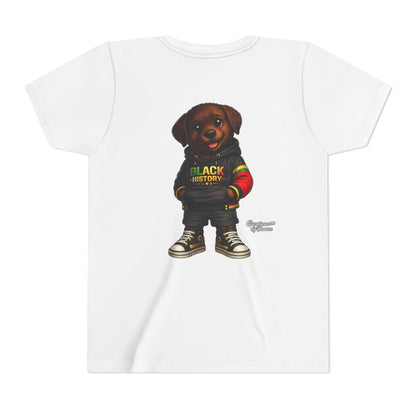 Youth Tee — Cute Puppy 'Black History' Graphic Shirt