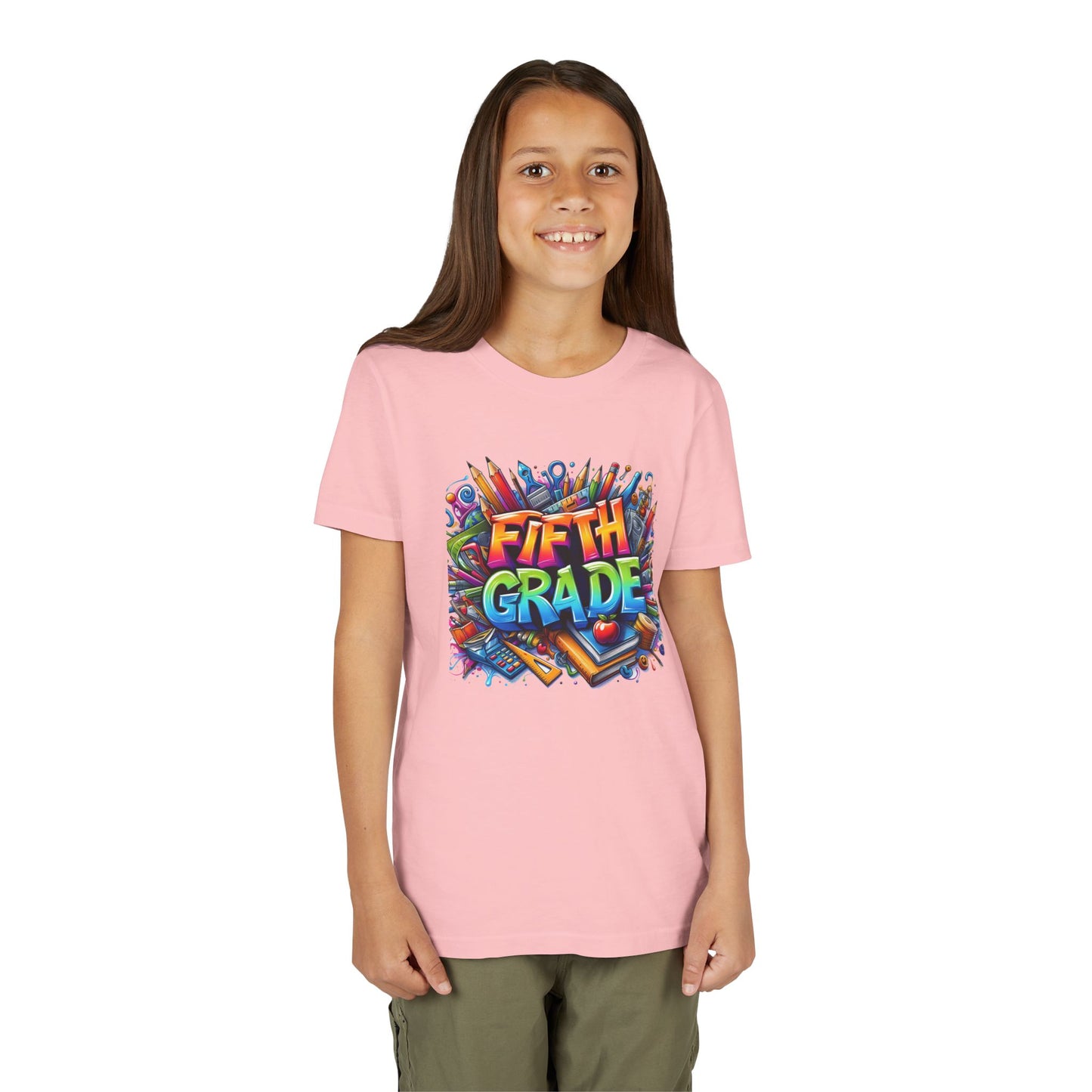 Fifth Grade Kid's Tee - Colorful School Supplies Back to School T-Shirt