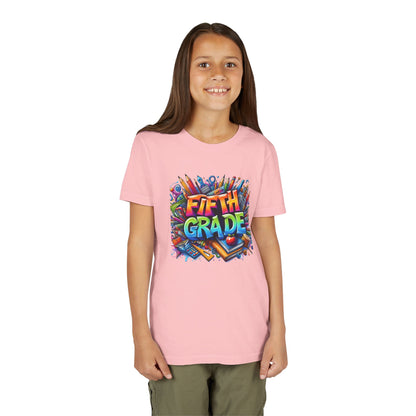 Fifth Grade Kid's Tee - Colorful School Supplies Back to School T-Shirt