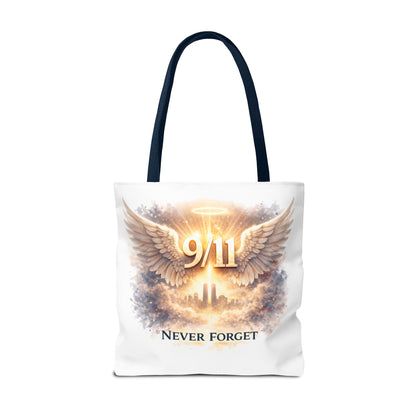 9/11 Memorial Tote Bag – 'Never Forget' Angel Wings Tribute