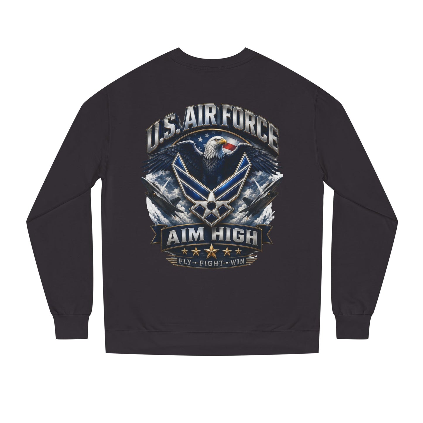 Air Force Crewneck Sweatshirt — "U.S. Air Force Aim High" Military Logo Pullover