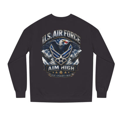 Air Force Crewneck Sweatshirt — "U.S. Air Force Aim High" Military Logo Pullover