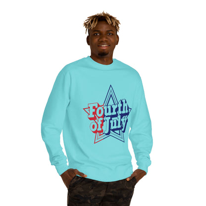 Fourth of July Star Sweatshirt — Patriotic Red White Blue Crewneck