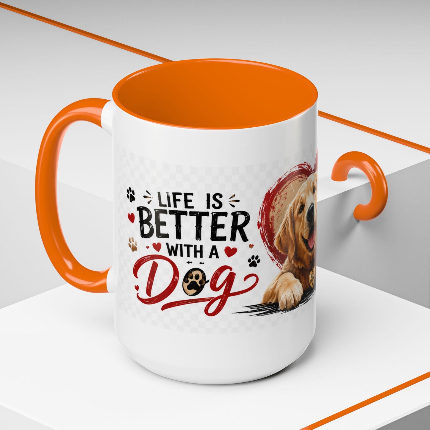 Pawsitive Vibes Coffee Mug - "Wag More, Worry Less" Dog Lover Accent Mug