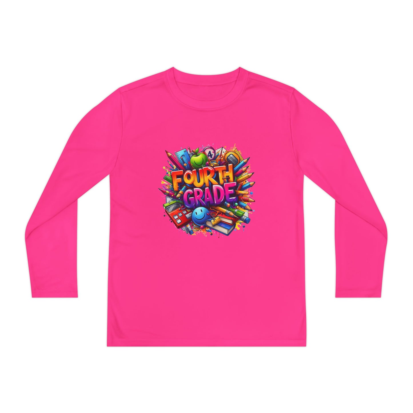 Fourth Grade Long Sleeve Tee — Colorful School Kids Shirt