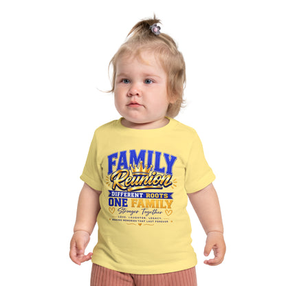 Family Reunion Baby T-Shirt — “Different Roots One Family” Infant Tee