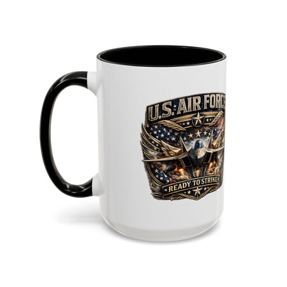 U.S. Air Force Accent Coffee Mug — "Ready to Strike" Military Aviation Gift
