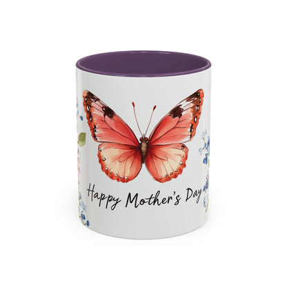 Mother's Day Butterfly Floral Coffee Mug – "Happy Mother's Day" Accent Mug