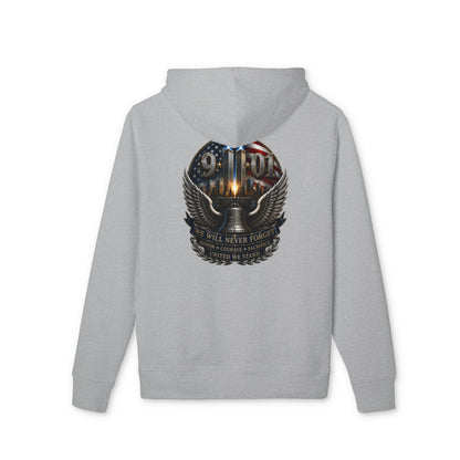 9/11 Never Forget Hoodie — Memorial American Flag Skull Design