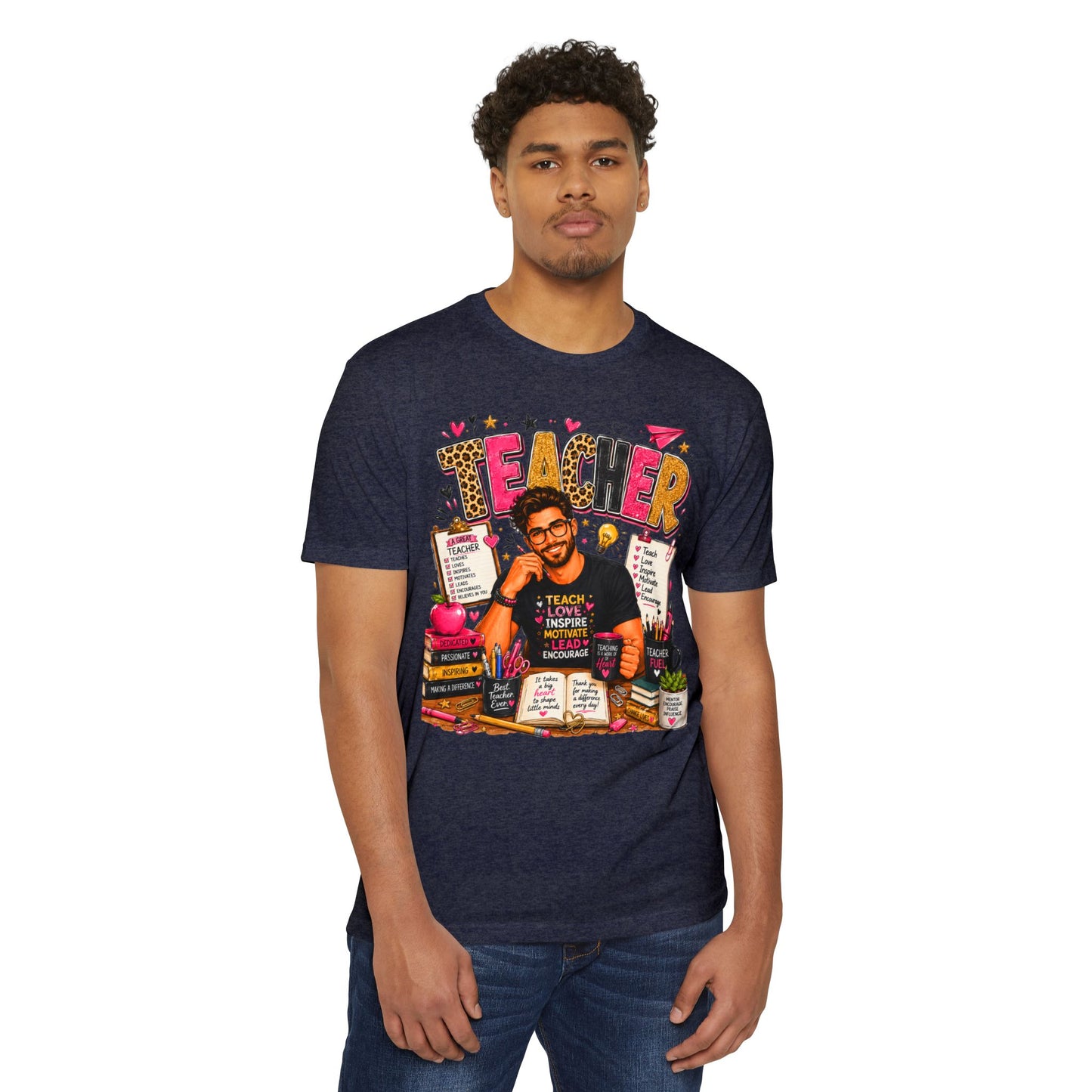 Teacher Appreciation T-Shirt — "Teach Love Inspire" Colorful Teacher Graphic Tee