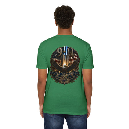 9/11 Memorial Eagle T-Shirt — We Will Never Forget Patriotic Tribute Tee