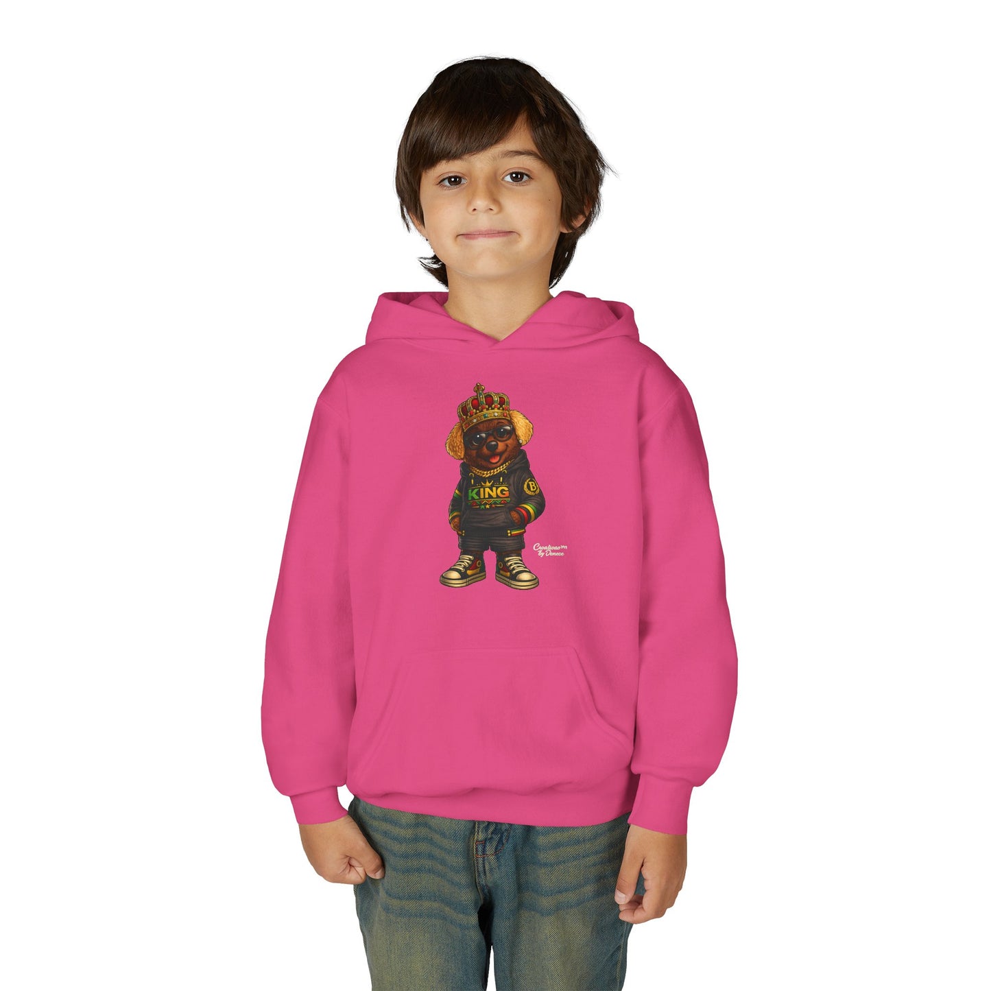 Youth Hoodie – 'King' Bear Streetwear Pullover