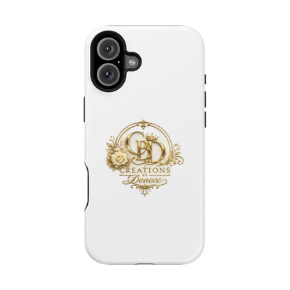 Magnetic Impact-Resistant Phone Case — Gold Floral Crest Logo