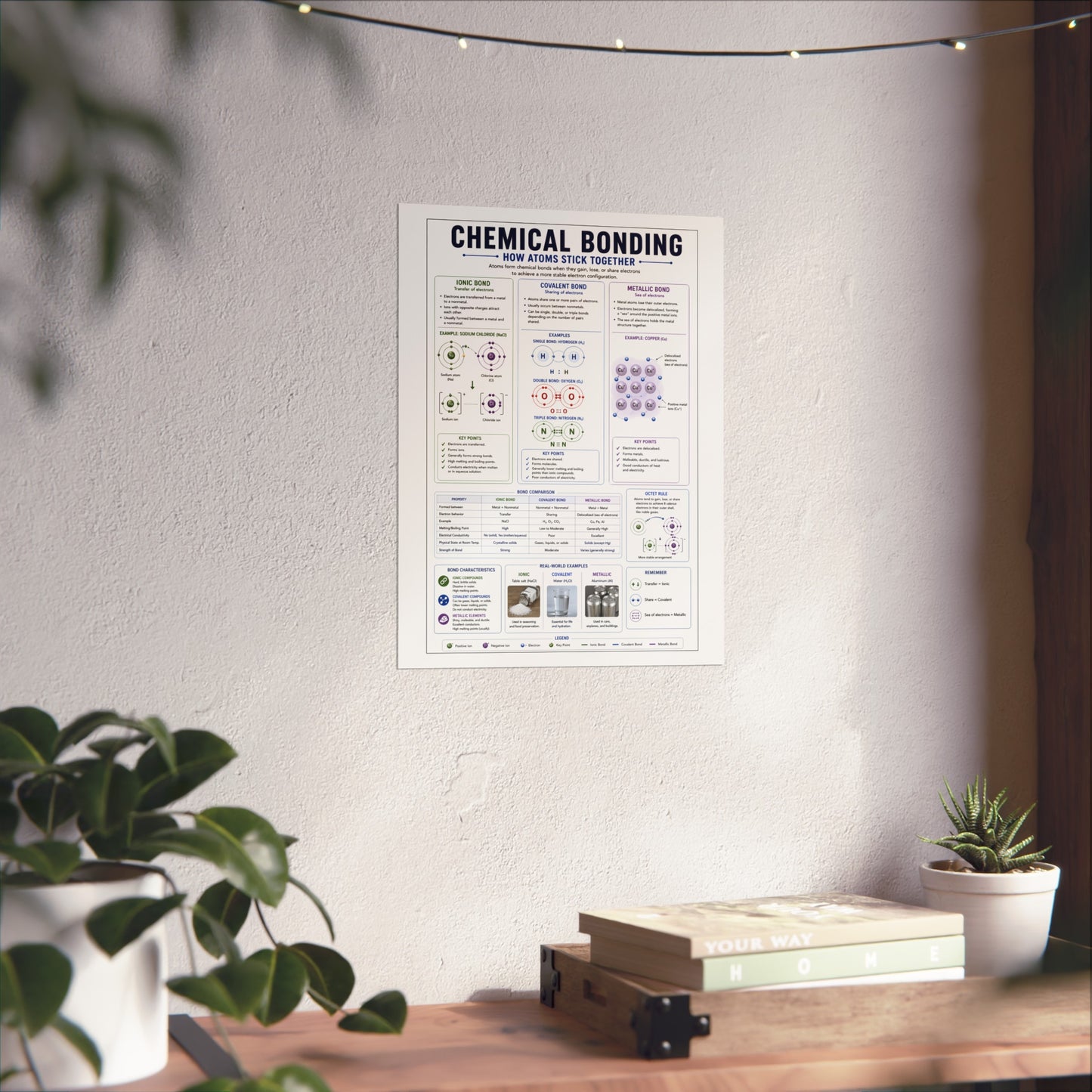 Chemical Bonding Educational Poster — Fine Art Science Print