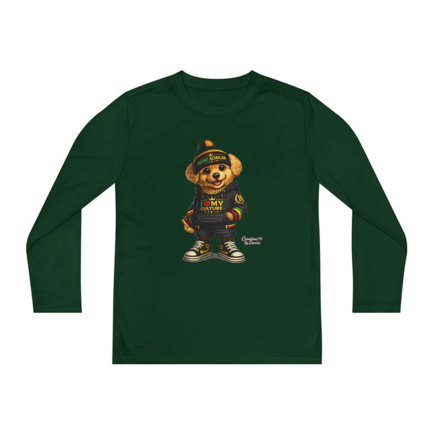 Youth Long Sleeve Tee — Streetwear Teddy Bear Graphic