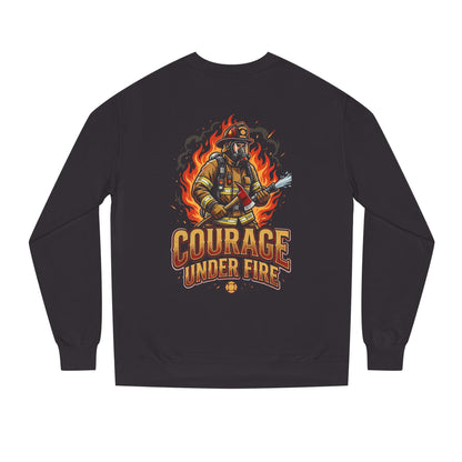 Firefighter Crewneck Sweatshirt — "Courage Under Fire" Graphic