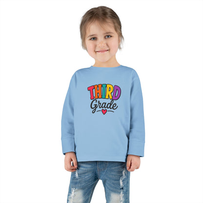 Third Grade Toddler Long Sleeve Tee — Cute Back-to-School Shirt